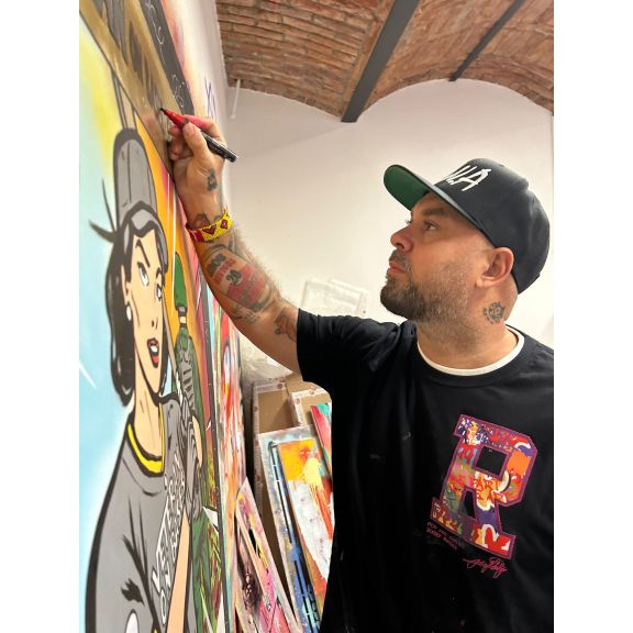 Josef Rataj pracuje na obraze Veterans on bases