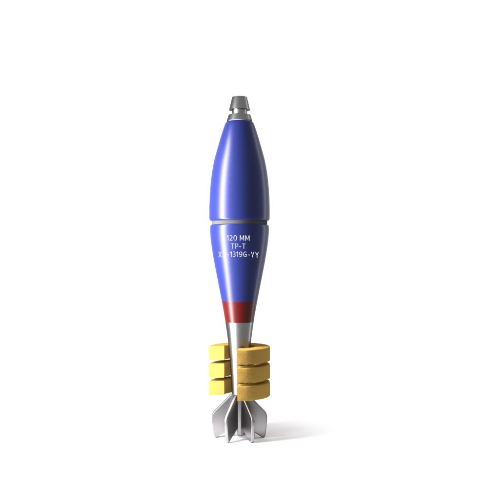 Mina 120 mm cvičná se stopovkou pro samohybný minomet